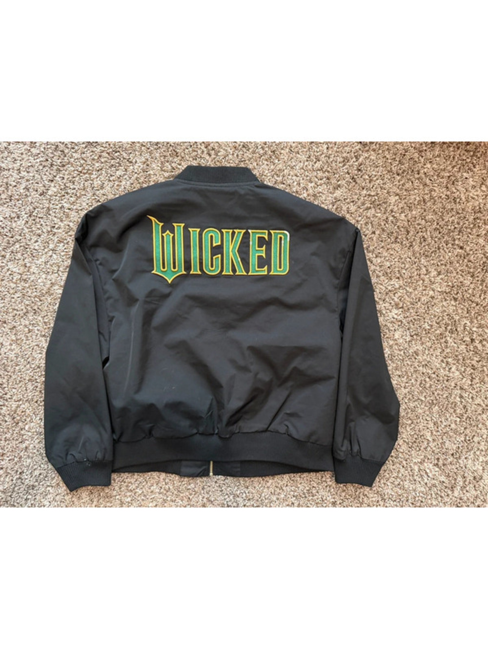 Universal Studios Wicked Emerald City Elphaba Bomber Jacket Adult Zip Up large